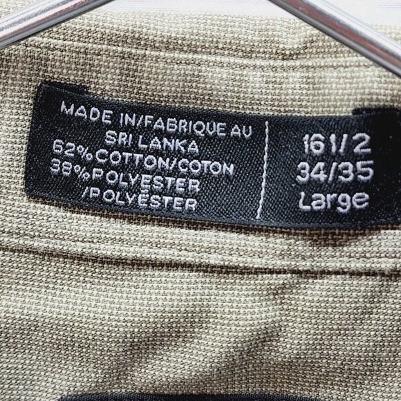 Claiborne Men's Long Sleeve Collared Button-Down Casual Shirt Beige Size Large - Picture 3 of 7